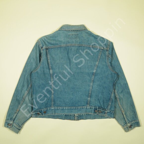 Vintage 60s Levis Big E Type 3 Trucker Jacket Mens L Blue - Picture 3 of 9